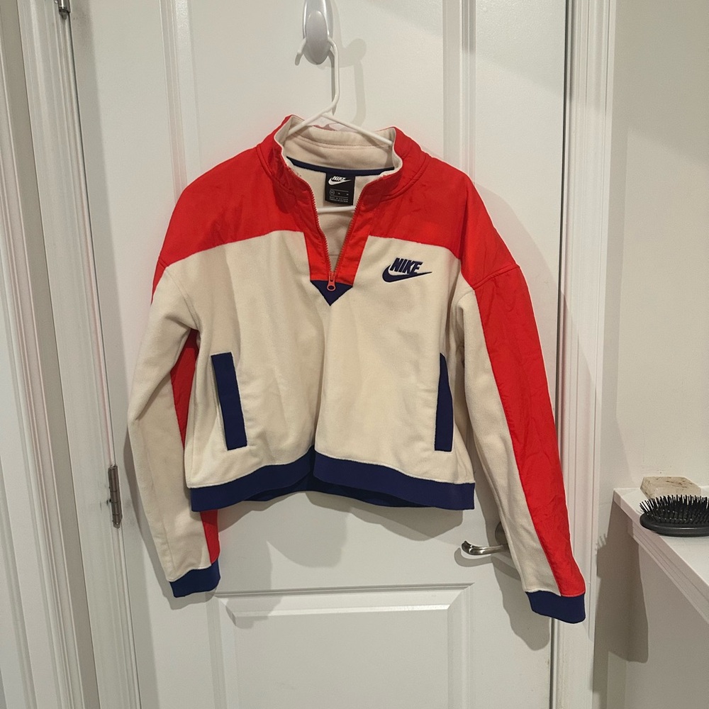 Nike Red and Cream Pullover Jacket